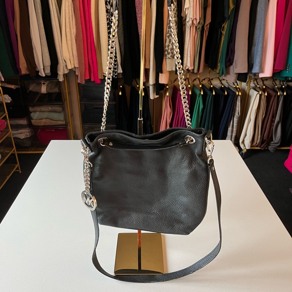 Michael Kors Black Pebbled Leather Shoulder Bag - Picture 4 of 11